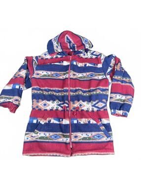 Vintage 90s Andy Johns Reversible Aztek Hooded Ski Jacket Medium